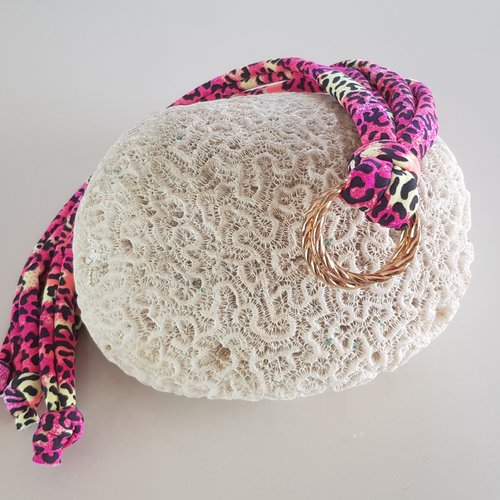 Classic Print Laces Pink Leopard with Gold Rings