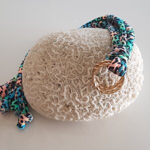 Classic Print Linten Green Leopard met Gouden Ringen