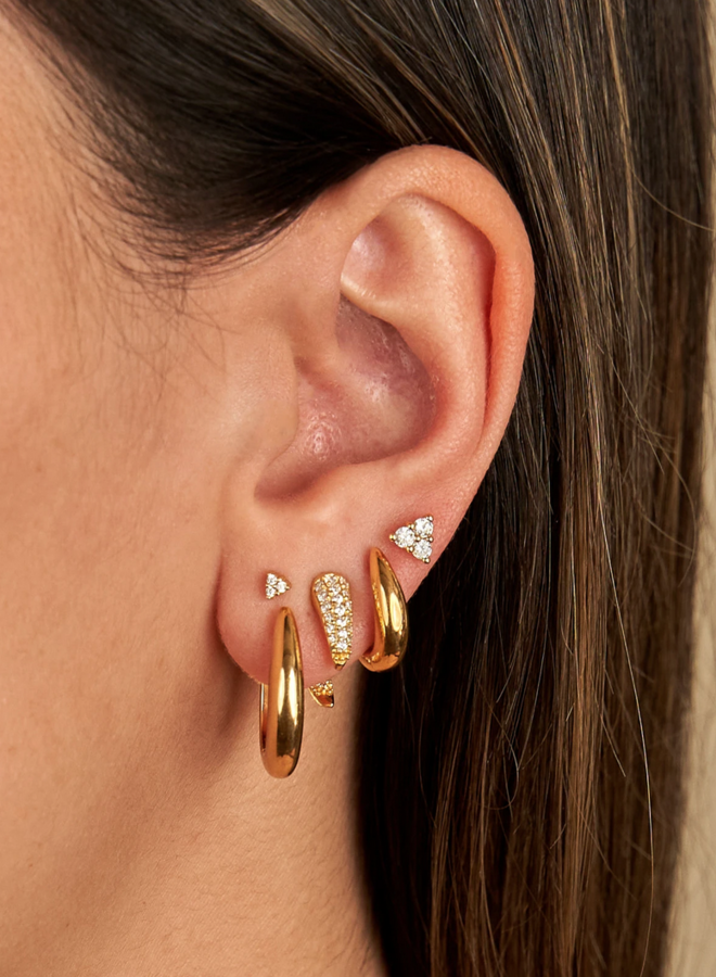 Large Triangle Zirconia Earrings