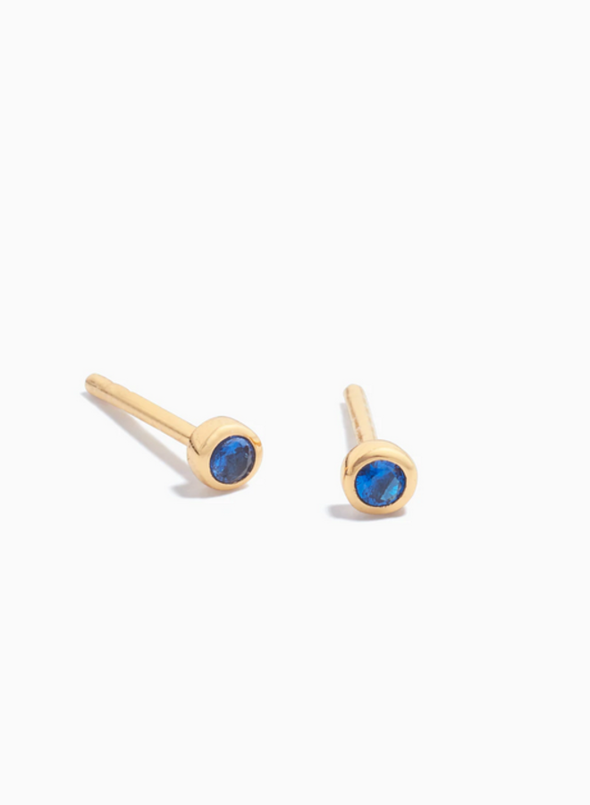 Blue Bezel Earrings