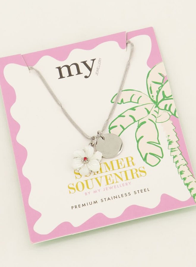 Souvenir ketting met hanger & hibiscusbloem