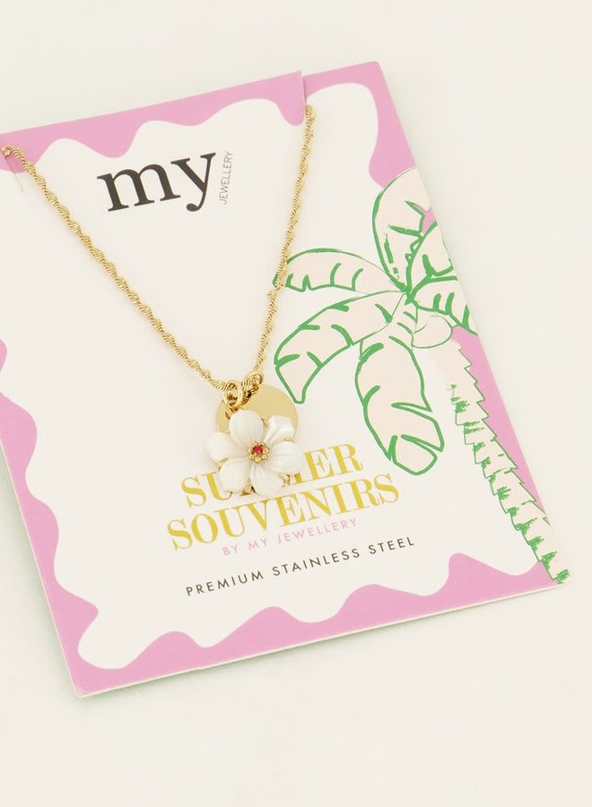 Souvenir ketting met hanger & hibiscusbloem