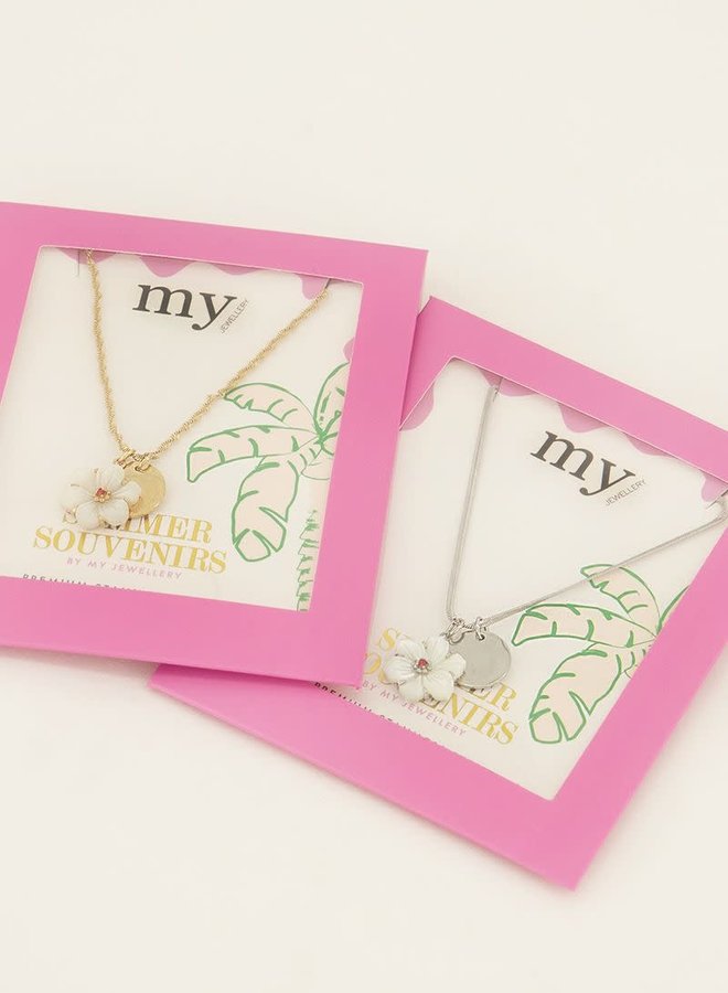 Souvenir ketting met hanger & hibiscusbloem