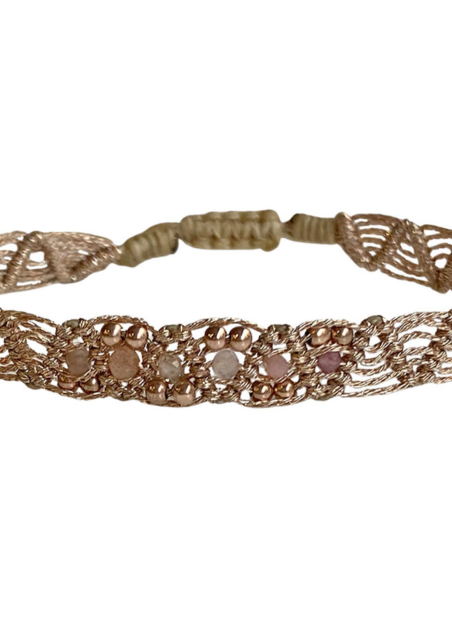 BL PRECIOUS WEB 02 AW22- BRACELET METALLIC THREADS, GLASS BEADS