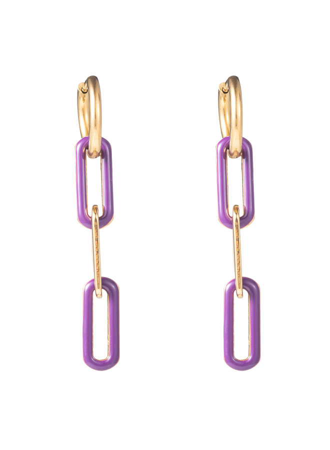 Enamel Chain Link - 14K + purple