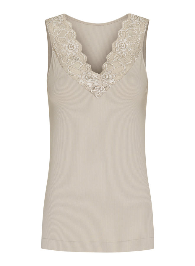 Belen v-lace Top -  Sabbia