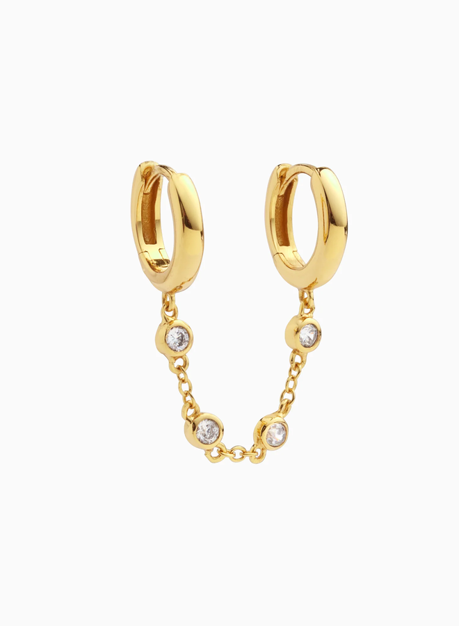 Bezel Chain On Hoops