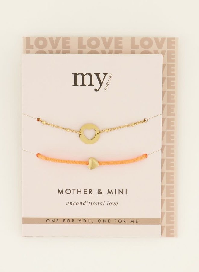Moeder & mini armband oranje