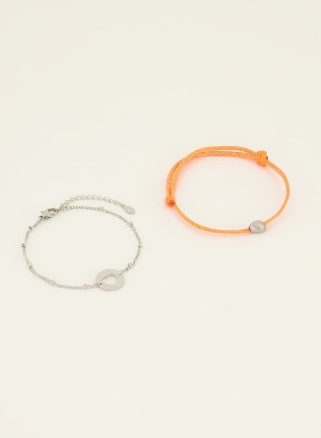 Moeder & mini armband oranje