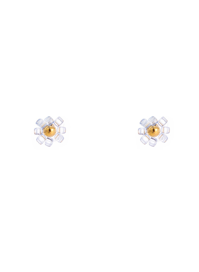 Flower beads stud - blue