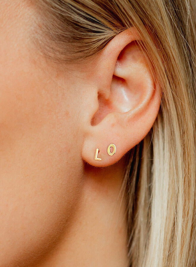 Lola Letter Stud - Plated