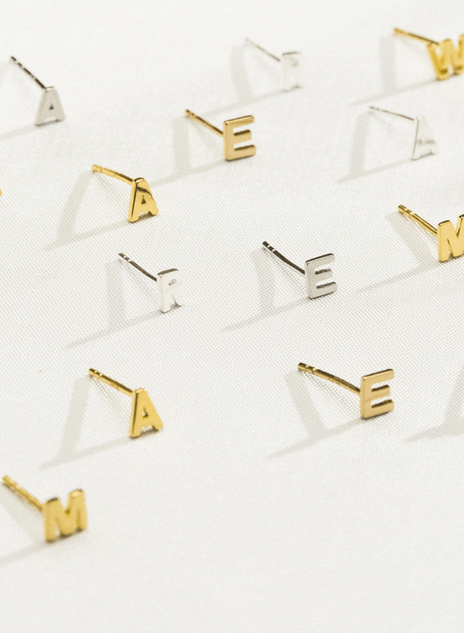 Lola Letter Stud - Plated