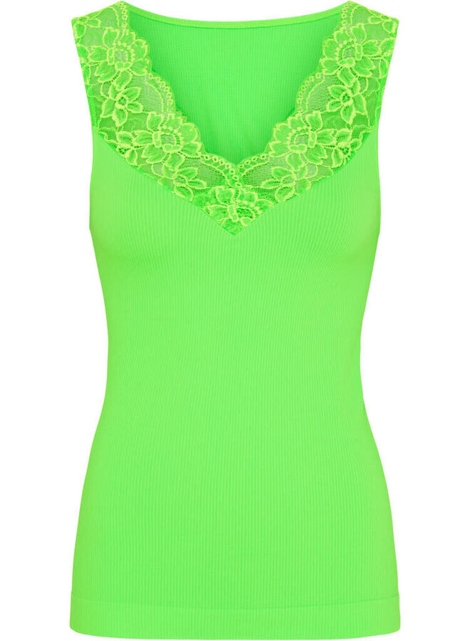 Belen v-lace Top - Verde fluor