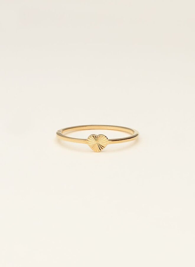 Ring met hartje  - goud