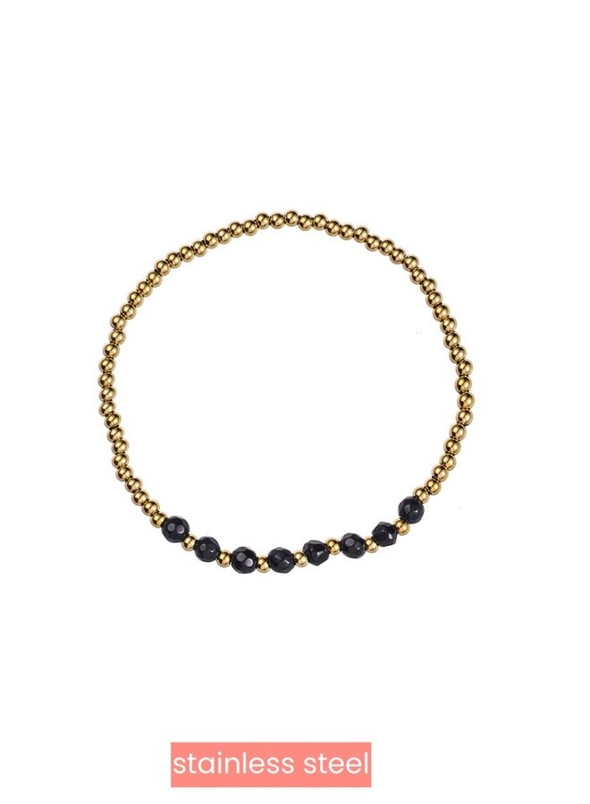 Balsy Bracelet - 14K+black 3mm