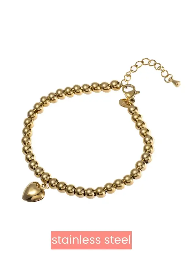 Heart and Balls Bracelet - 14K