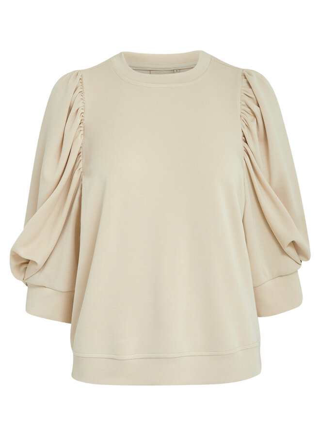 Dicette 3/4 Puff Sleeve Sweat - Sandshell