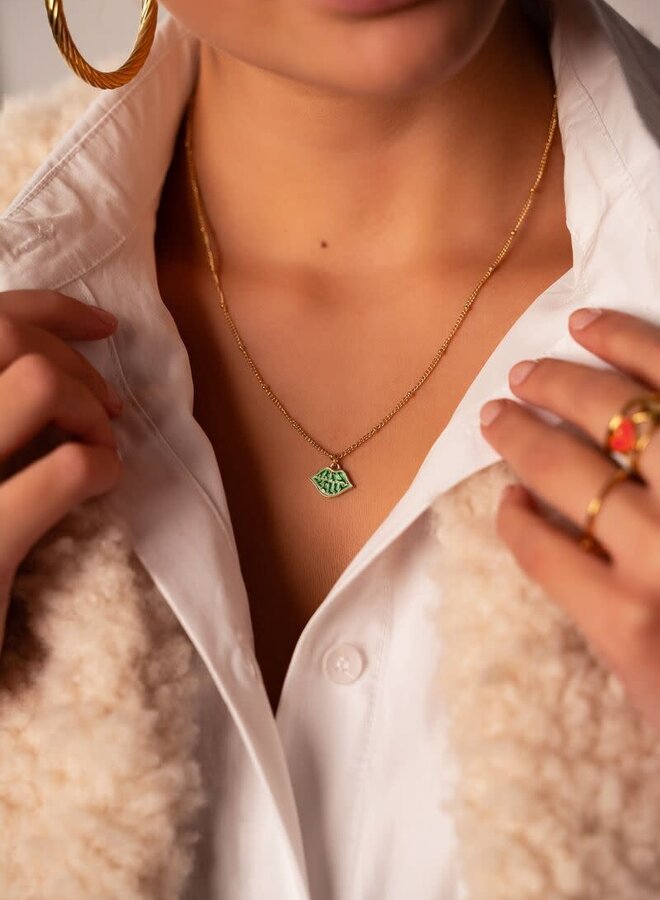 Candy ketting met groene très belle bedel