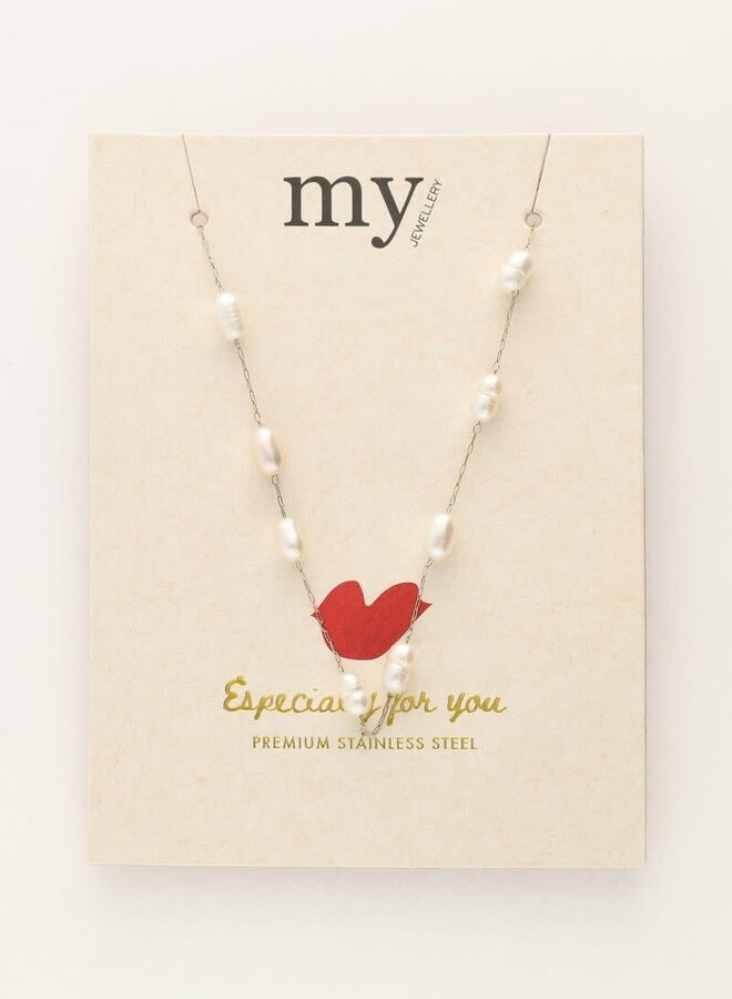 Valentijn minimalistische ketting met parels