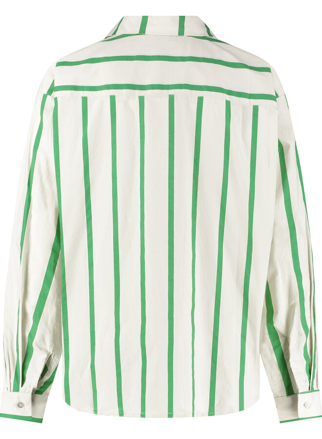 Ryleigh Blouse Stripe - Light Sand/Green