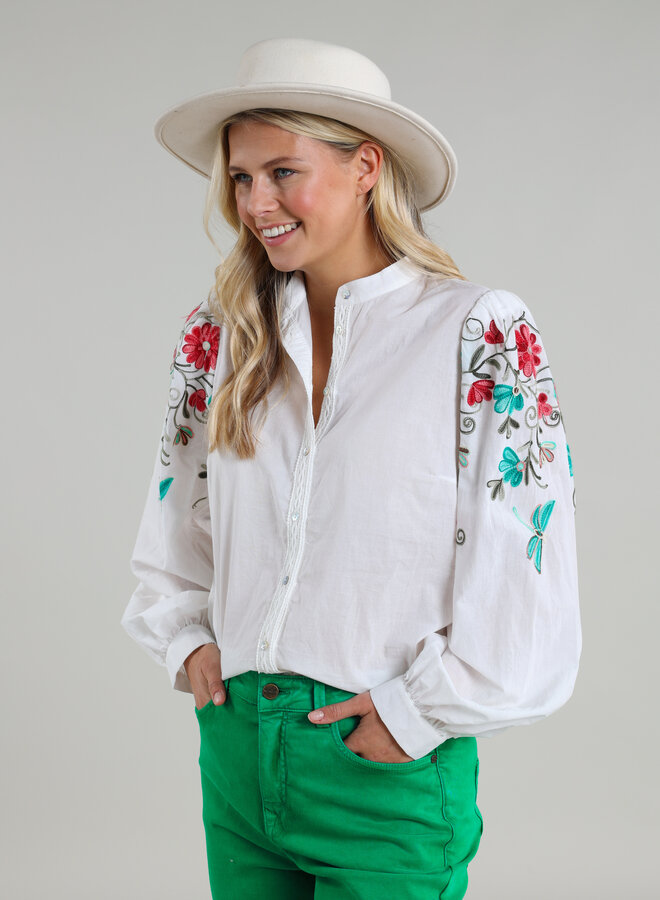 Brenda Blouse Embroidery - Off White