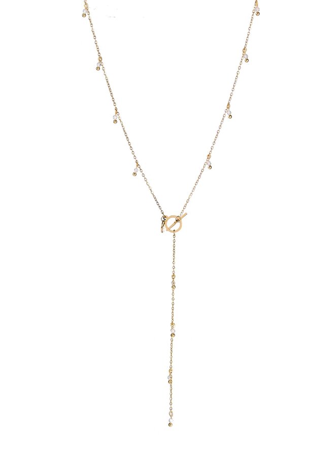 Y Petals Necklace - 14K