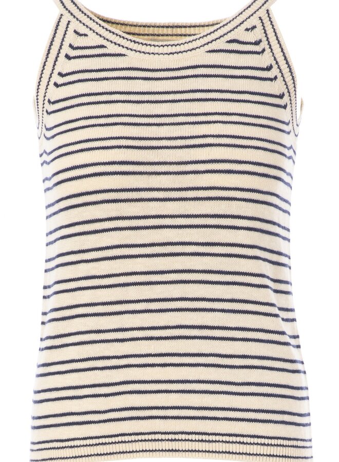 Camila top - Navy blue stripes