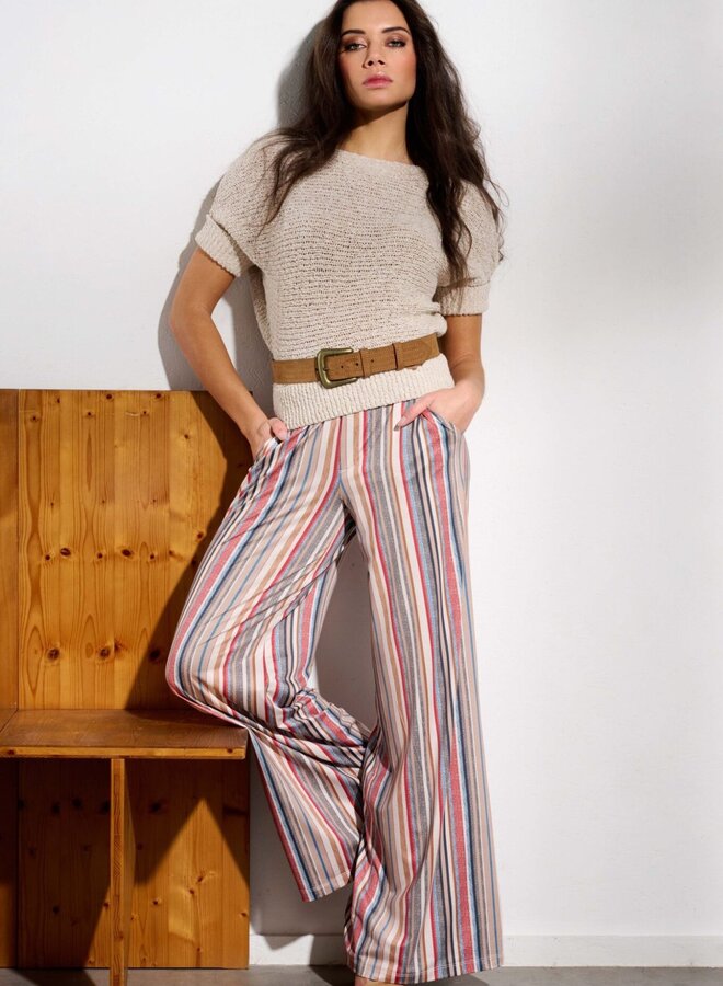 Striped pants with BELT - P702