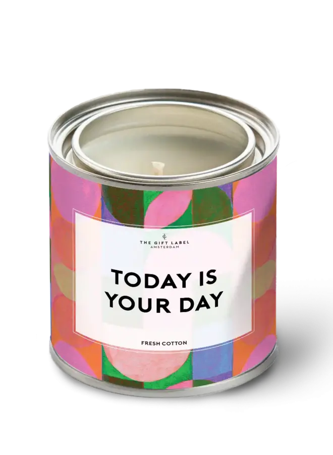 Grote geurkaars in blik - Today Is Your Day - Fresh Cotton -  310gr