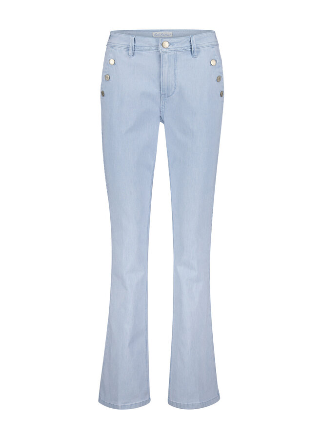 Bibette coloured denim stripe  - bleach blue