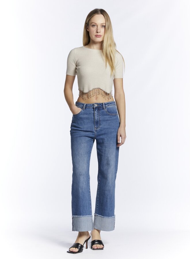 3D Wide Leg Jeans