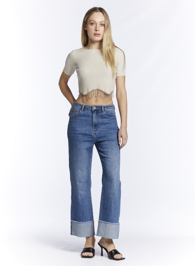 3D Wide Leg Jeans