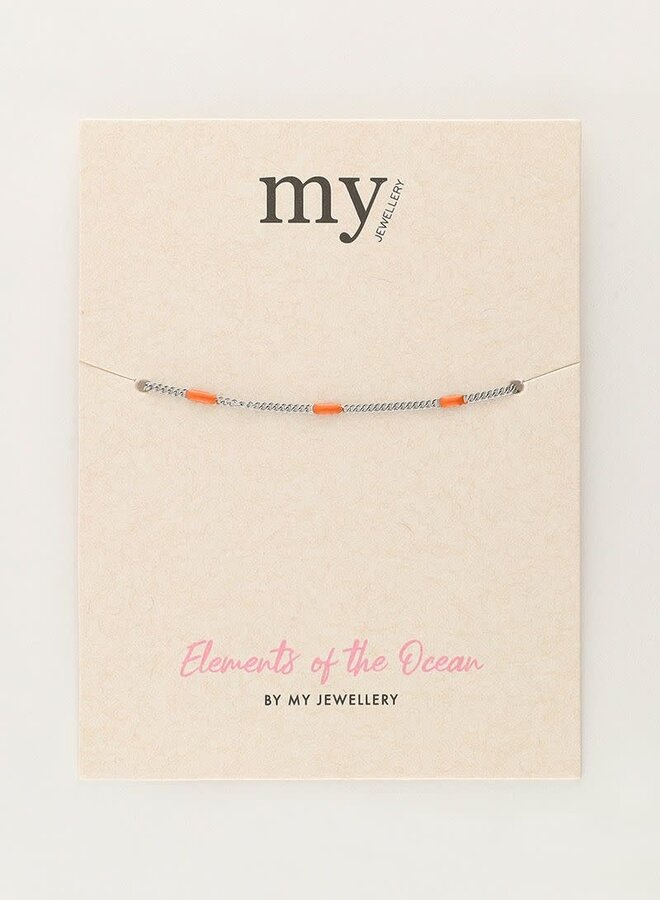 Ocean minimalistische armband oranje