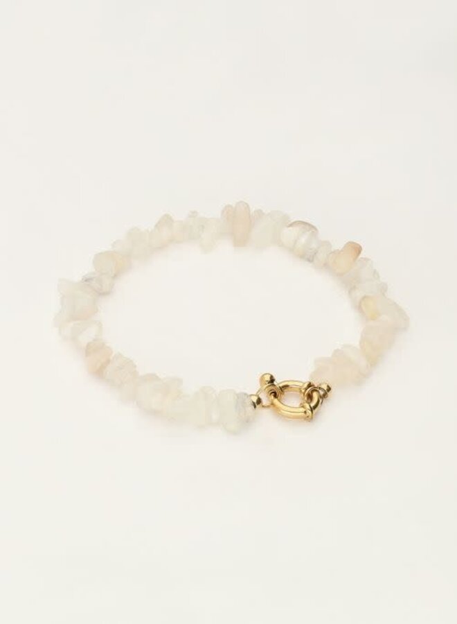 Ocean armband met witte steentjes