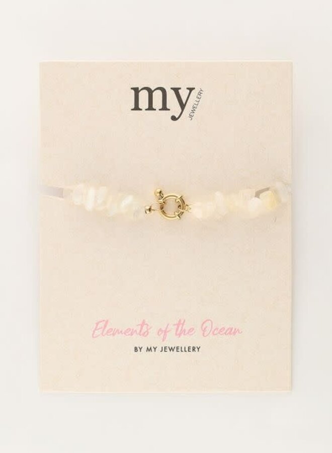 Ocean armband met witte steentjes