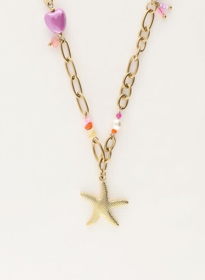 Ocean schakelketting met kraaltjes en zeester