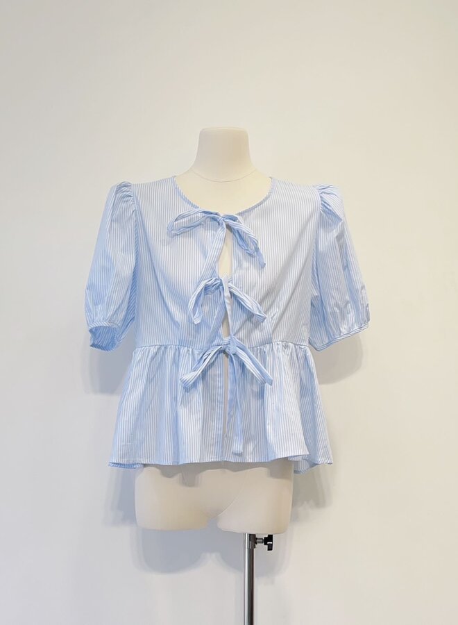 Blouse strikjes Y1134 - Blauw