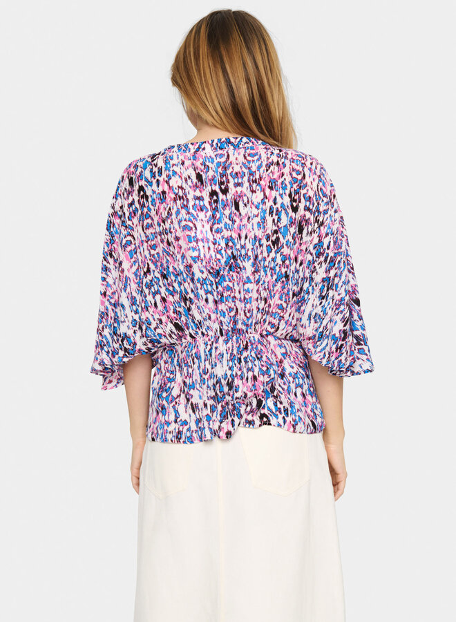 EverleySZ Wrap Blouse - Pink C. Ikat Paint