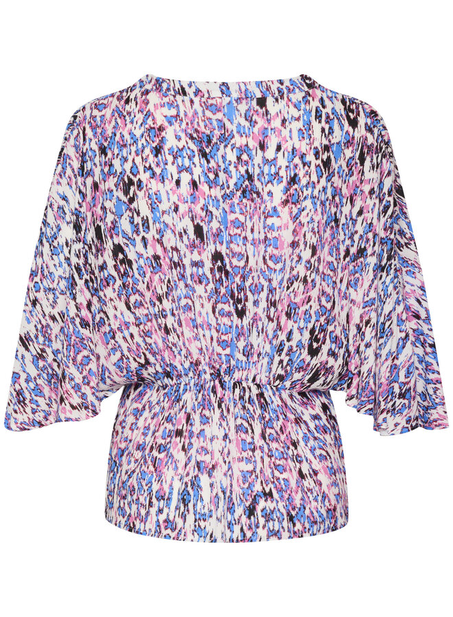 EverleySZ Wrap Blouse - Pink C. Ikat Paint