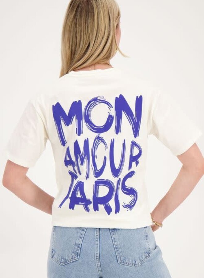 Wit T-shirt Mon amour Paris