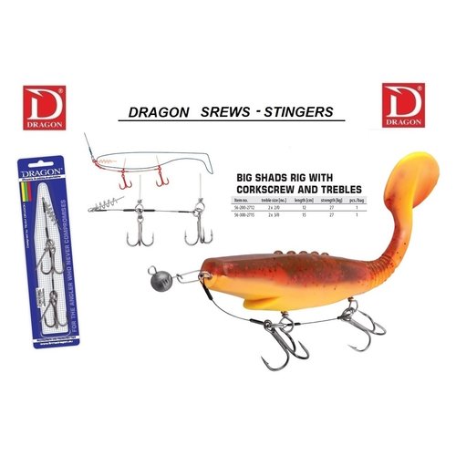 DRAGON SCREW STINGER 2X TREBLE HOOK