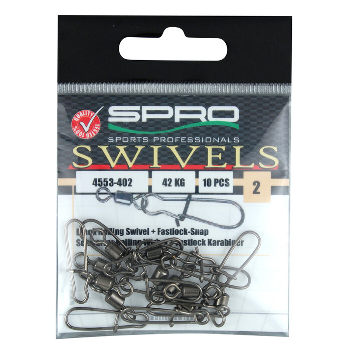 Spro Rolling Swivel+ Fastlock Snap P/10