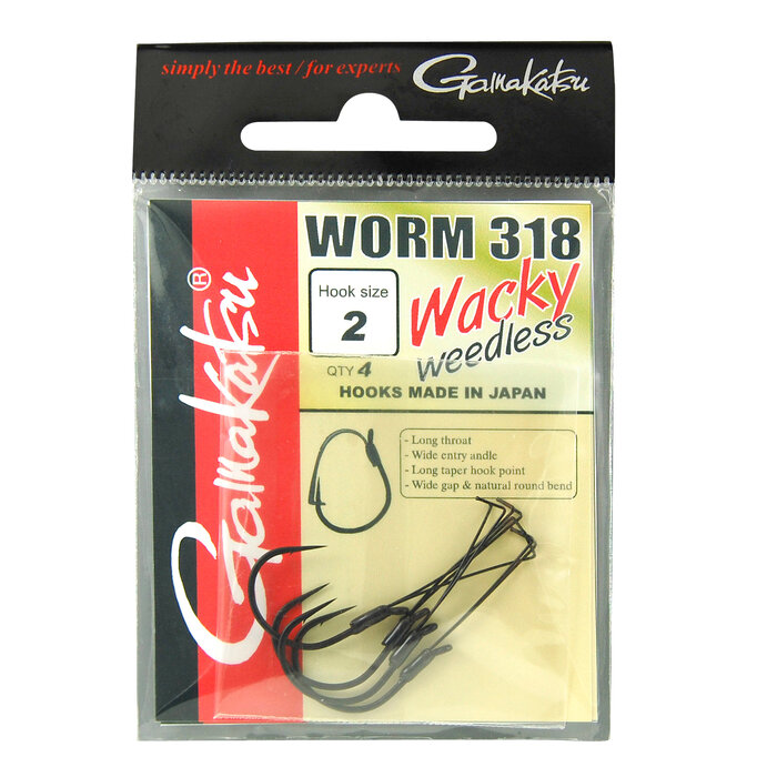 Gamakatsu Worm 318 Wacky Weedless P/4
