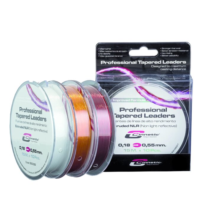 Cinnetic Professional Tapered Leaders Clear 10 X 15 Mtr