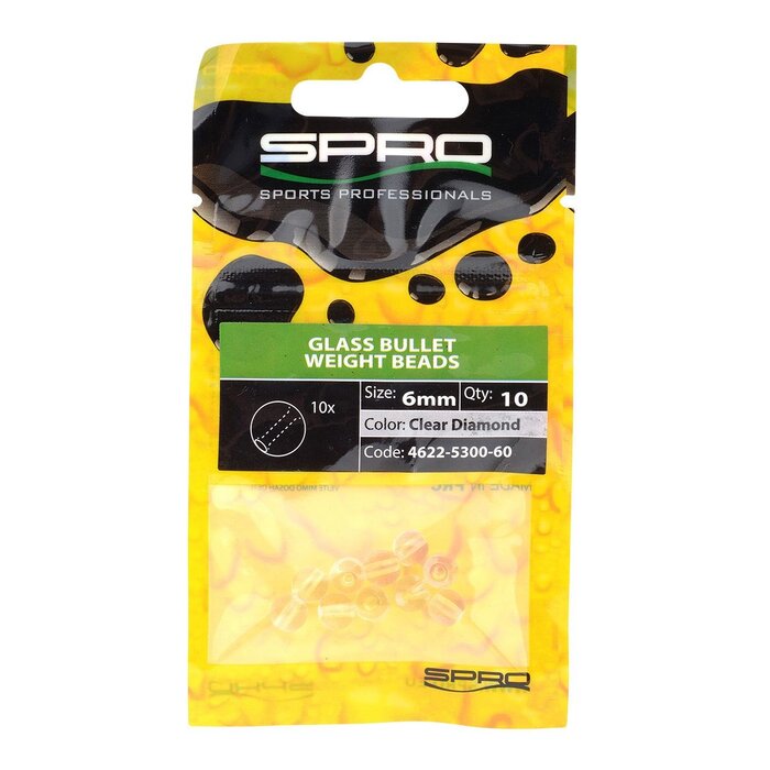 Spro Glass Bullet Weight Beads Clear Diamond