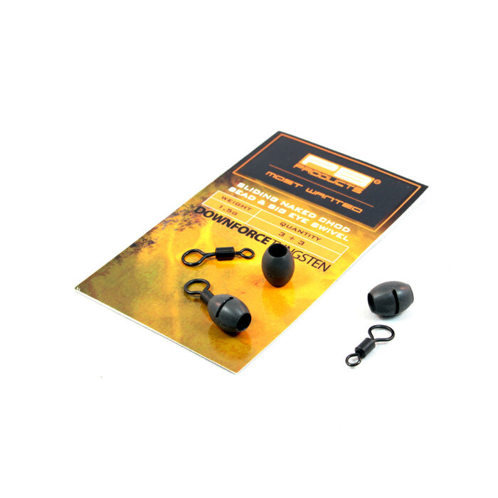 PB Downforce Tungsten Sliding Naked Chod Bead 0.75 Gram & Ring Swivel Size 11 P/3
