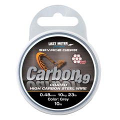 SAVAGE GEAR CARBON49 STEELWIRE 10 MTR COATED GREY 0.60 MM - 16 KG / 35 LBS
