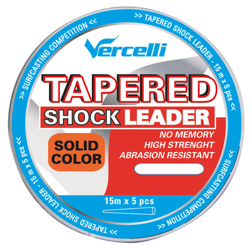 VERCELLI TAPERED SHOCK LEADER 0.18 MM > 0.57 MM 15 MTR P/10