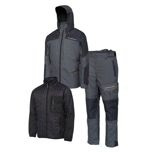 SAVAGE GEAR THERMO GUARD 3 - PIECE SUIT CHARCOAL GREY MELANGE