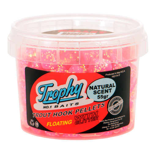 TROPHY BAITS TROUT HOOK PELLETS 55 GRAM NATURAL SCENT